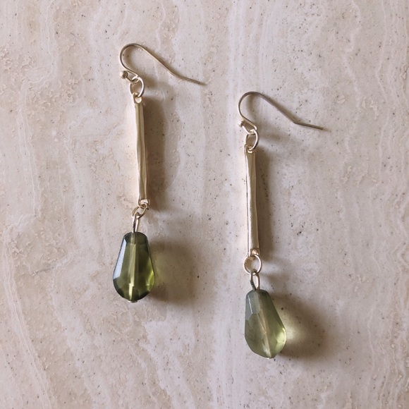 Green & Gold Earrings - Picture 1 of 1